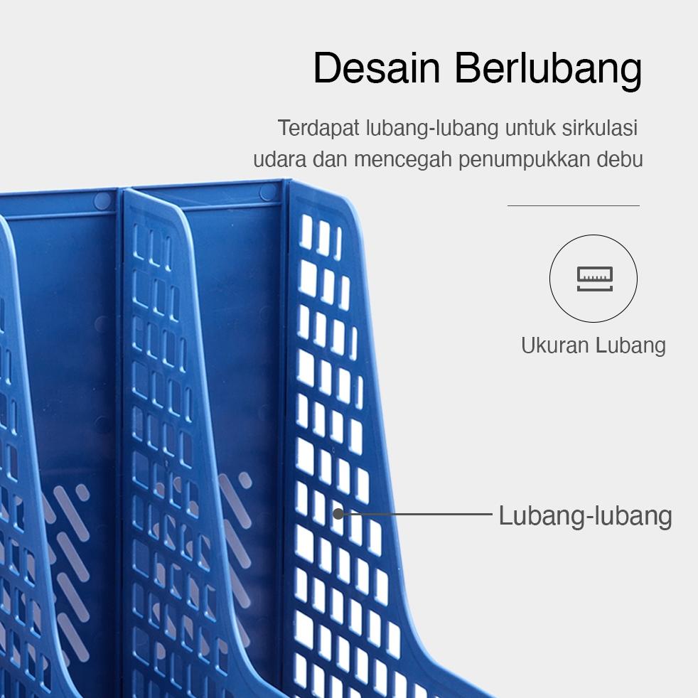 

Trendy Deli File Tray / Rak Box File Bahan Plastik 4 Sekat 33777 ,,