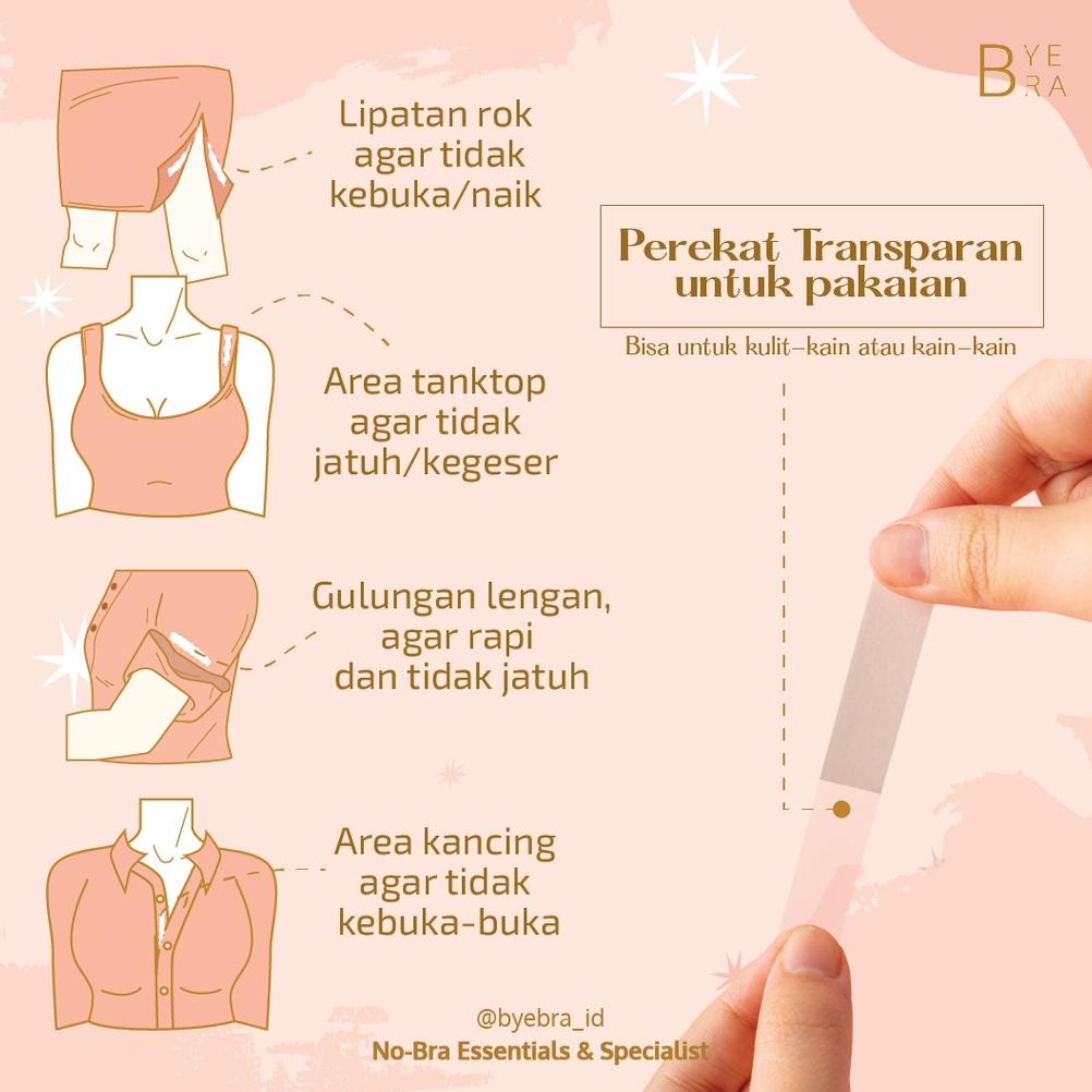 

Terbaik Fashion Tape Pengunci Outfit Byebra - Safety Tape - Double tape khusus kulit