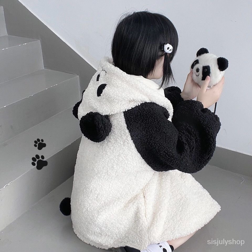 [✅BISA COD] #Sisjuly# Atasan wanita / lambswool Jepang baru jaket panda lucu jaket panda wanita / At