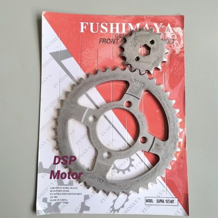 GEAR PRESS GIR SET DEPAN BELAKANG SUPRA LAMA-SUPRA X 15T / 40T REAL