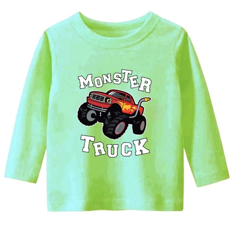 Baju Kaos Lengan Panjang Anak usia 1-12Tahun MONSTER TRUCK