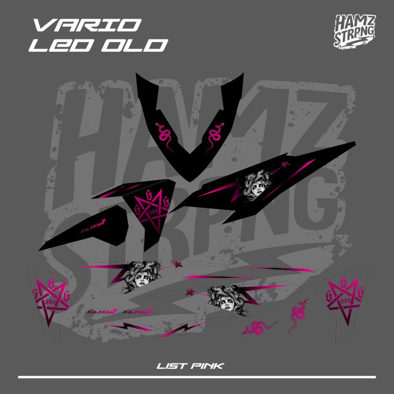 Striping Transparan Vario Led Old Medusa Satanic 666 Gradasi