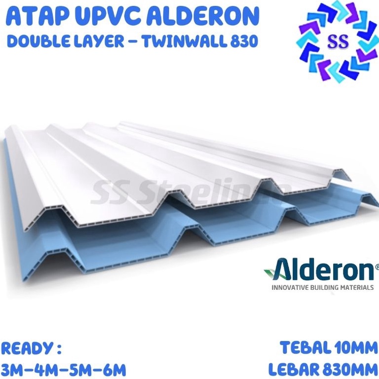 Best produk ATAP UPVC GELOMBANG SPANDEX-SPANDEK MERK ALDERON 2 LAPIS-LAYER TEBAL 10MM (3M-4M-5M-6M) 