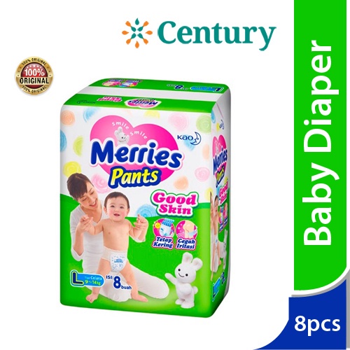 Merries Pants L Isi 8's (9-14Kg) / Popok Bayi