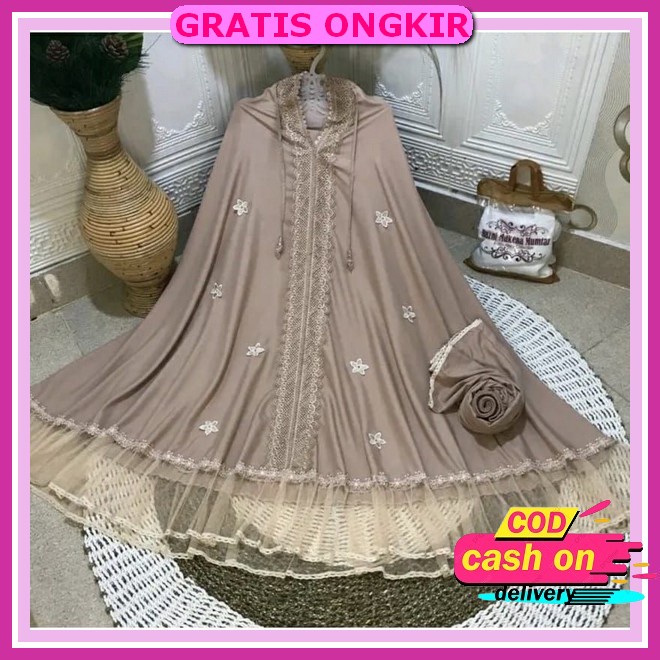 Almecca - Mukena Dewasa Elnara Premium Al-Mecca Traveling Mukena Perempuan Jumbo  Mukena Dewasa Tile