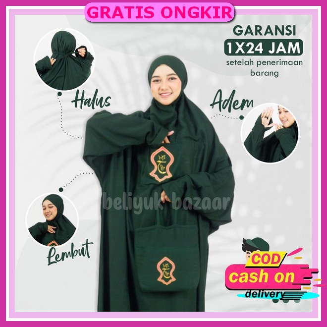Mukena Travel 3In1 Crincle Airplow Polos / Mukena Polos / Mukena Lesty / Mukena Traveling Mukena Ter