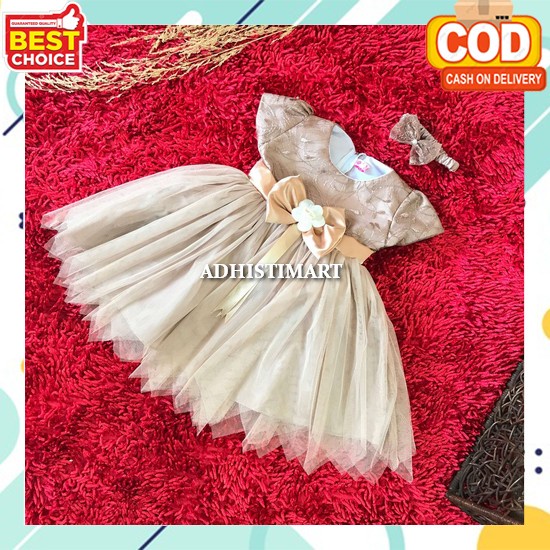 Gaun Pesta Anak Perempuan Polos Motif Lengan Panjang Dress Anak Cewek Premium Quality Dress Anak Per