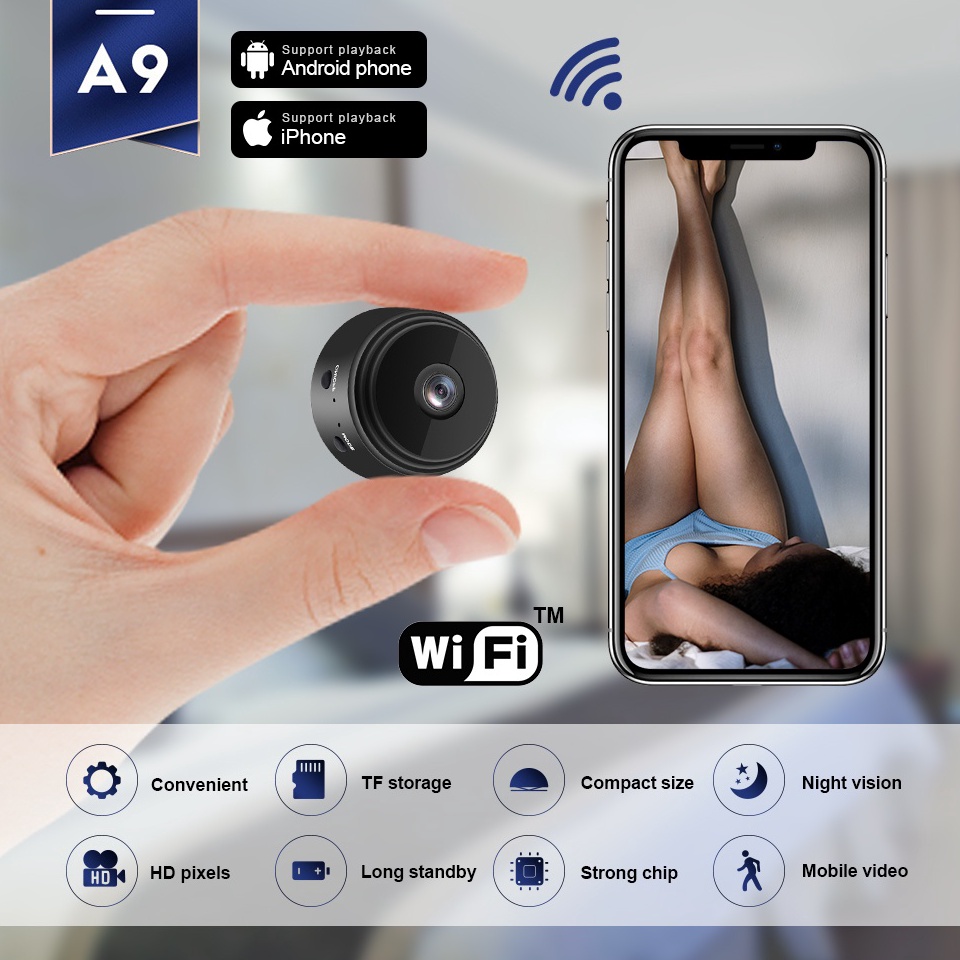 Sale.. Spy Cam Kamera wifi Kamera pengintai mini IP Camera Wireless Smart Cctv mini A9 WiFi Kamera A