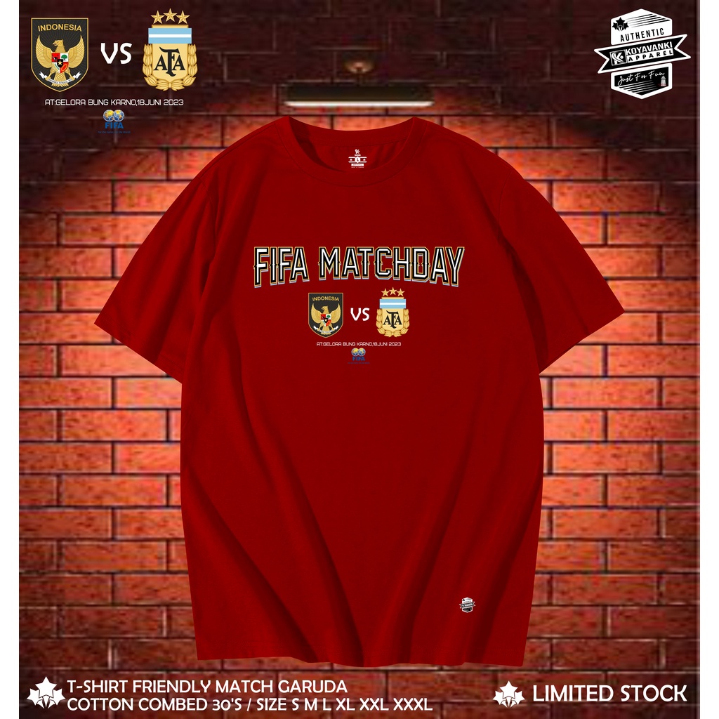 KAOS PRIA DISTRO TIMNAS INDONESIA VS ARGENTINA