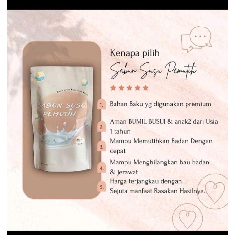 SABUN SUSU PEMUTIH, SABUN SUSU PEMUTIH BSDAN (SSP)