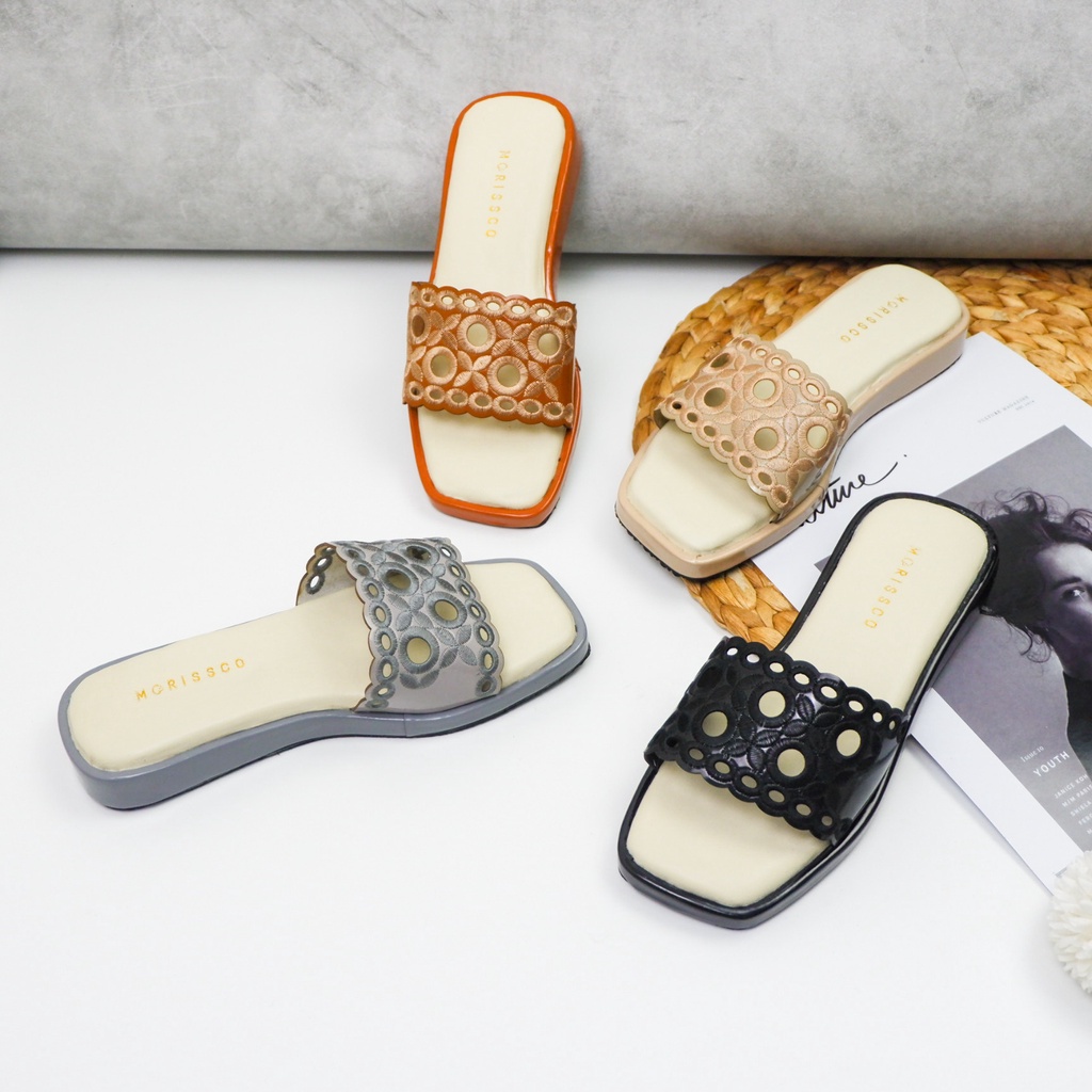 flash sale 7,7 Sandal Wanita Kekinian Sendal selop Bordir Bunga MP 01