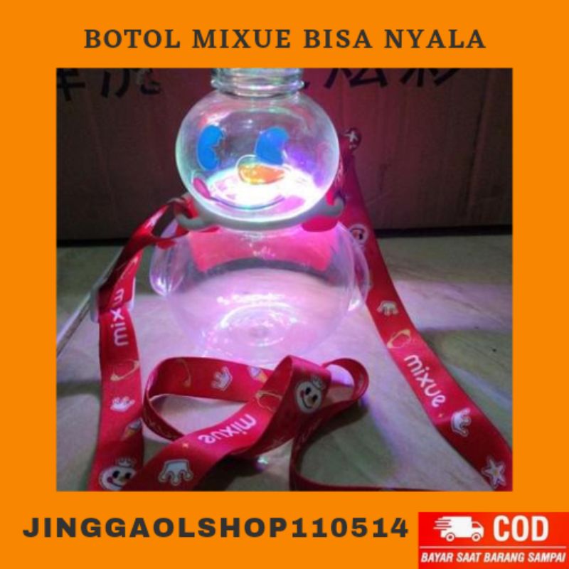 Botol minum mixue led Tumblr mixue nyala snow king nyala