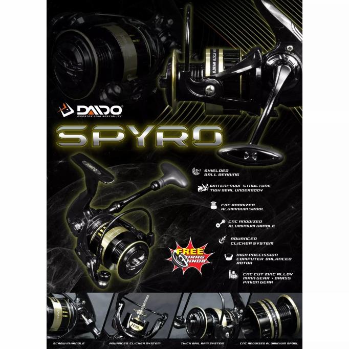 NEW  Reel Daido Spyro Power Handle Waterproof Full Metal Bonus Knob