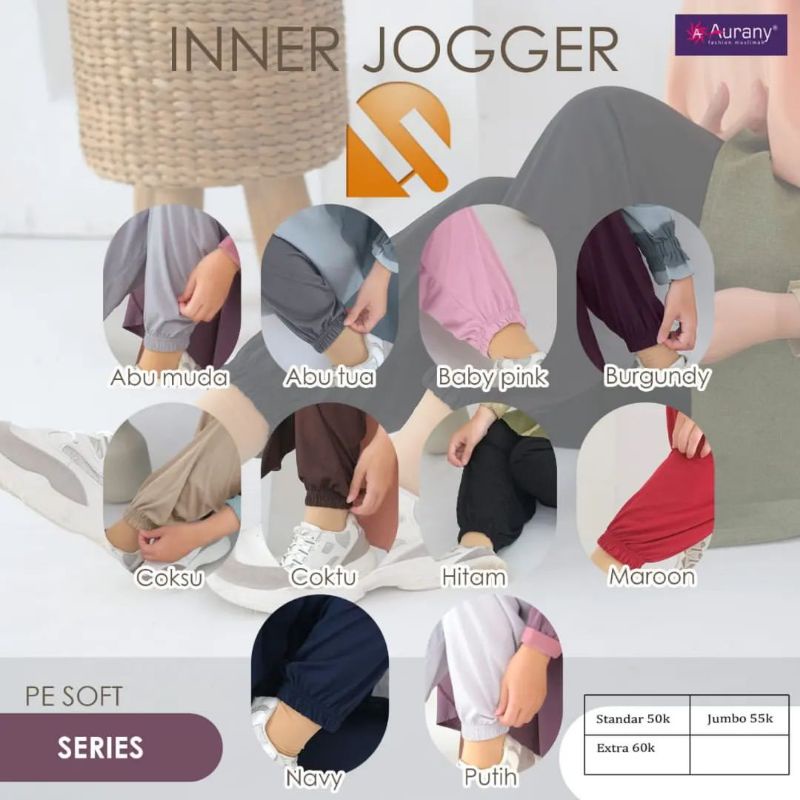 Inner Jogger Aurany, CELAMIS Celana panjang dalaman gamis, celana katun PE soft
