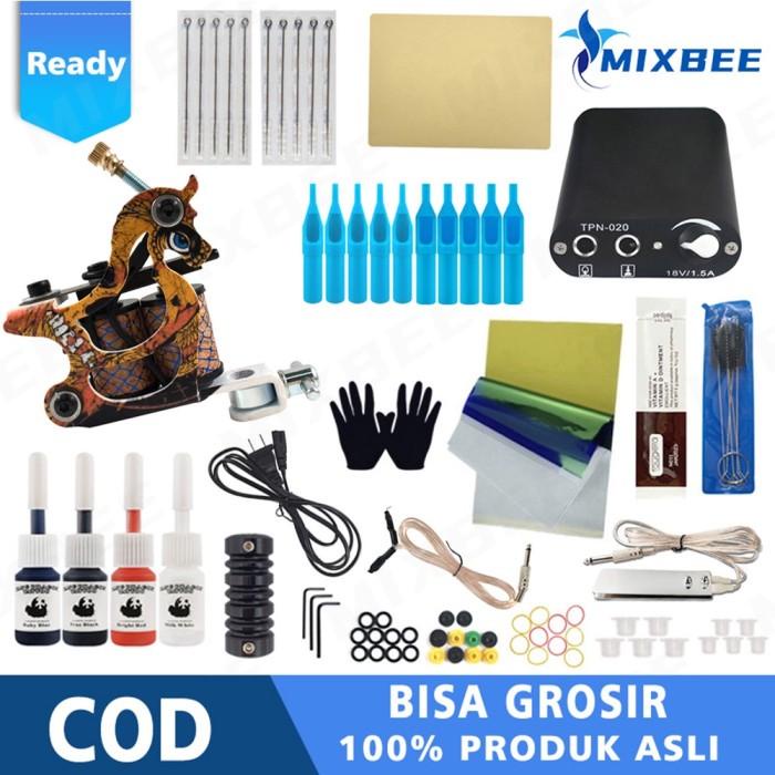 Best Seller Mesin Tato Full Set - Kit Tatto Lengkap Mesin Alat Tatto Termasuk 4