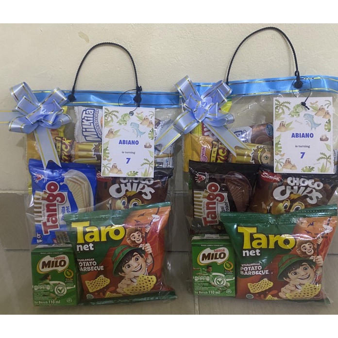 

Ready Stok PAKET BINGKISAN SNACK ULTAH ULANG TAHUN ANAK PREMIUM MURAH (Milo)