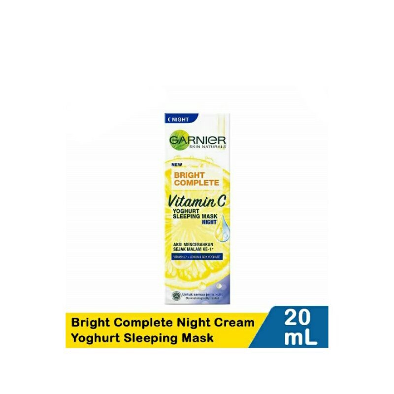 Garnier Light/Bright Complete Night CreamYoghurt sI Mask 20MI