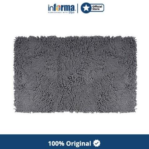 Informa - Informa 50x80 Cm Chenille Keset Kamar Mandi - Abu-Abu