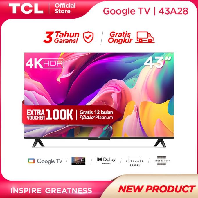 TCL 43A28 - 43 inch Google TV - 4K UHD - HDR 10 - 43A28