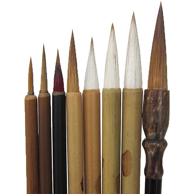 

Terlaris Japanese Art Brush Set Of 8 With Bamboo Wrap
