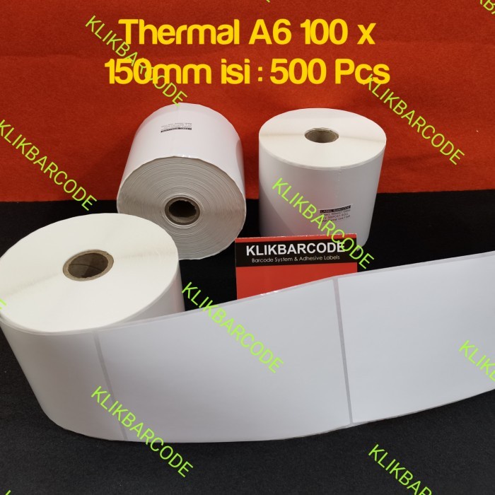 

Aurealiamall 500Pcs Label Barcode 100 X 150 Mm Kertas Sticker Thermal 100X150 Resi