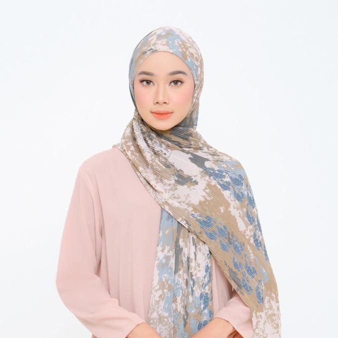 ZM - Cyril Mocca Pashmina Instant Plisket Jelita Indonesia Lamun Ombak