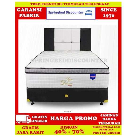 Springbed Kasur Javaland Super Deluxe PTop W wh Hanover 160x200 Set