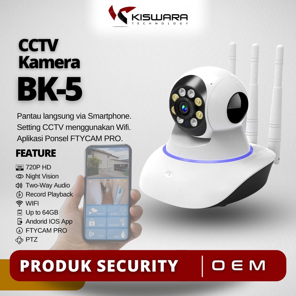 PTZ Wifi Smart Camera 720P - BK-5 [FTYCAM PRO]