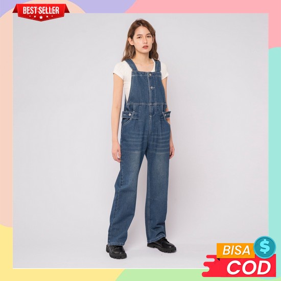 Jumpsuit Jeans Wanita Remaja Cewek Korea Kekinian Ootd Perempuan Dewasa Korean Style Overall Panjang