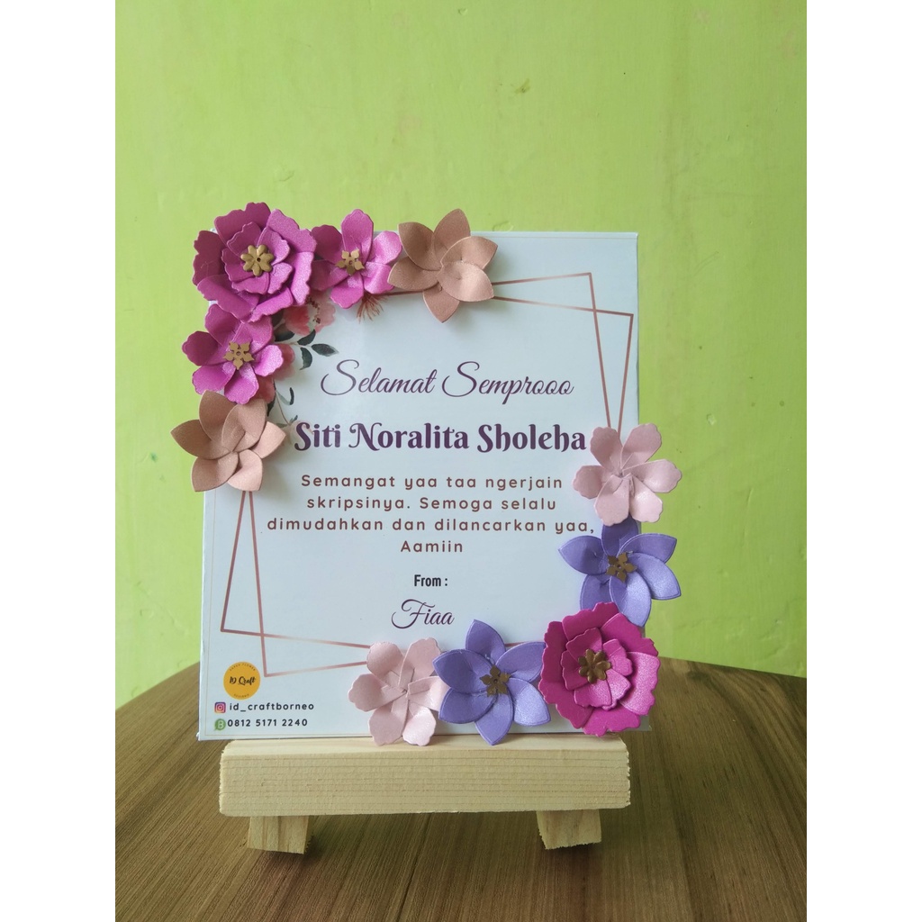 Papan Karangan Bunga Mini Souvenir Papan Ucapan Bunga