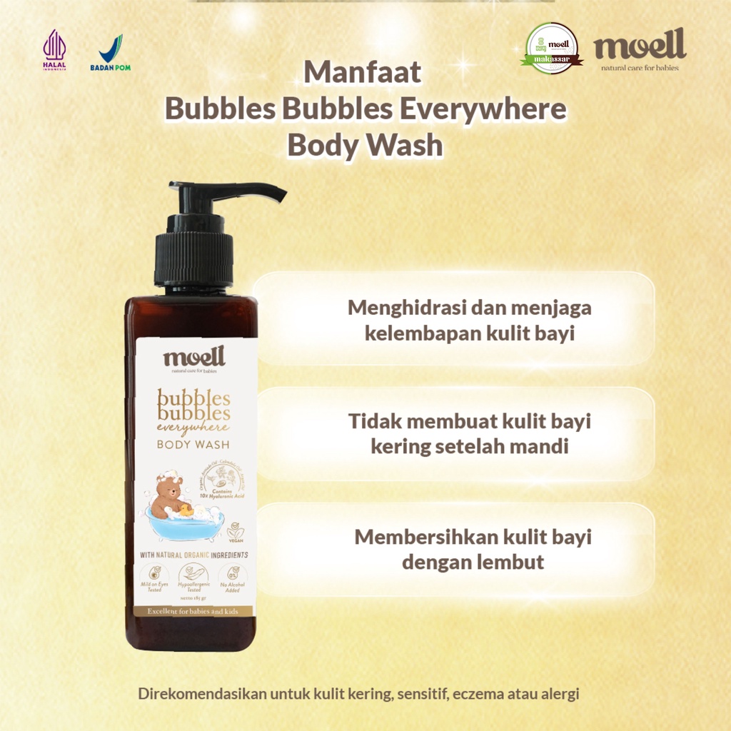 Moell Bubbles Bubbles Everywhere Body Wash 185 gr/ Sabun bayi/ Sabun/ Moell Makassar
