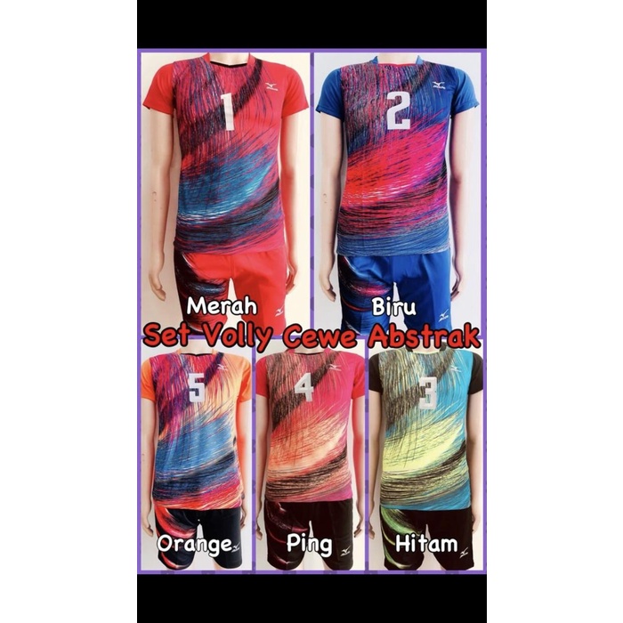 Koli Kaos Baju Voli Volley Mizuno Set Cewek Abstrak