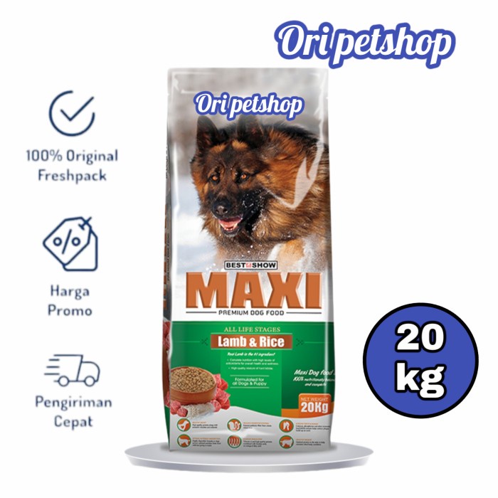 

Maxi Dog Adult Lamb & Rice Makanan Anjing Dewasa 20Kg - Gosend