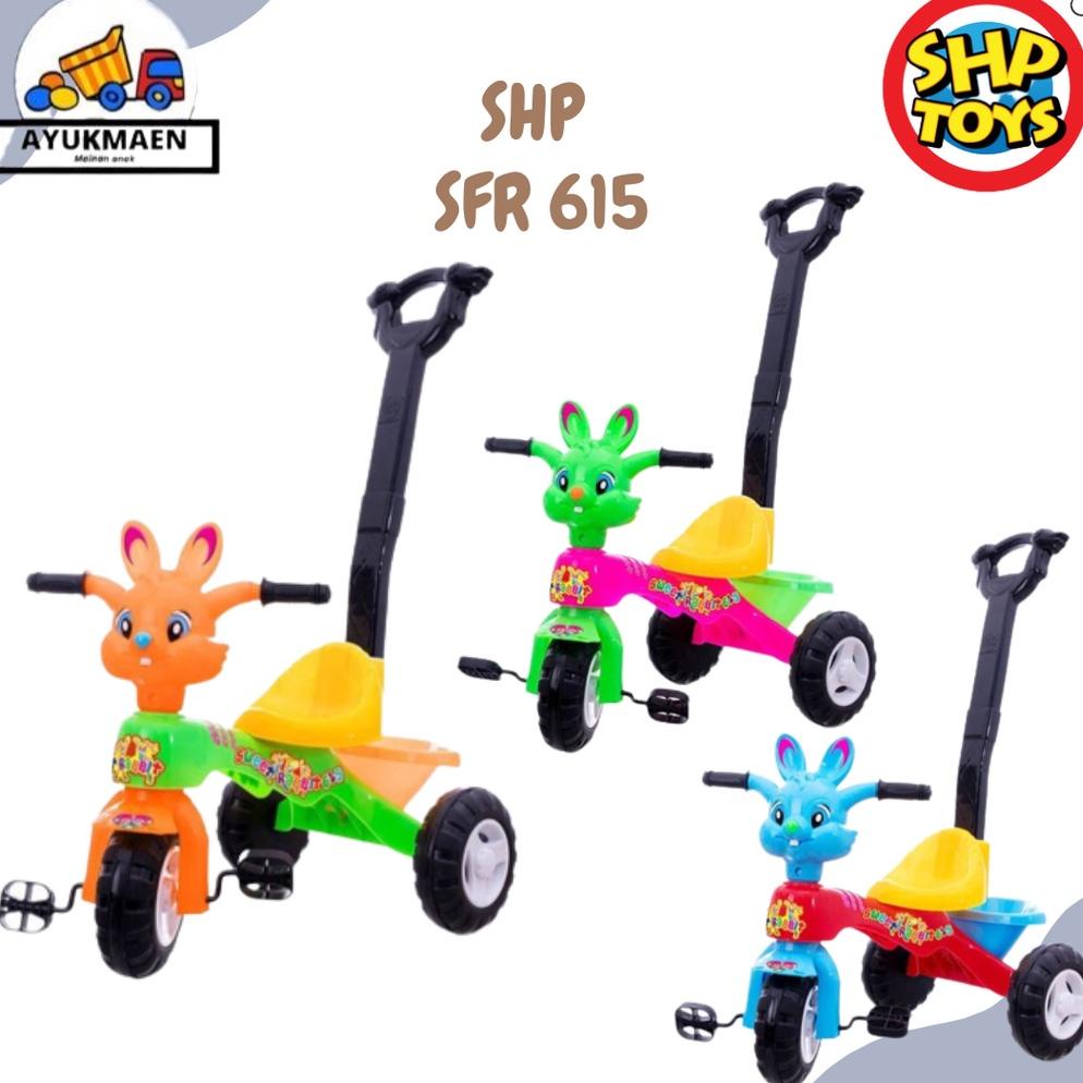 MAINAN ANAK MUSIK SEPEDA RODA 3 TRICYCLE SHP SFR 615 - Merah, PLASTIK