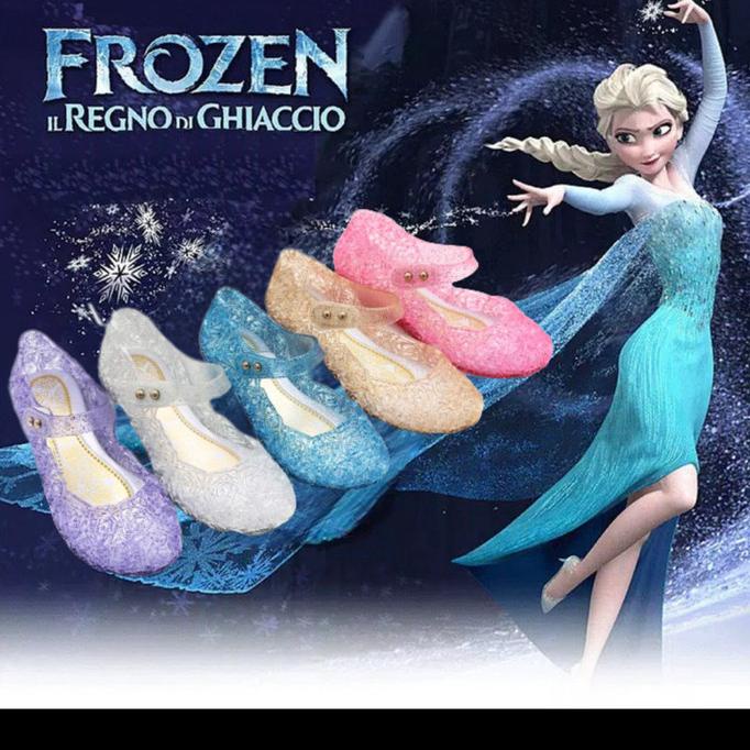 Sepatu Frozen anak jelly sepatu kaca princess
