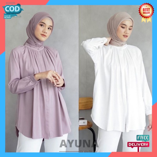 Kemeja Blus Wanita Korea Atasan Remaja Terbaru 2023 Blus Cewek Ukuran S M L Xl Bluse Gaya Fashionabl