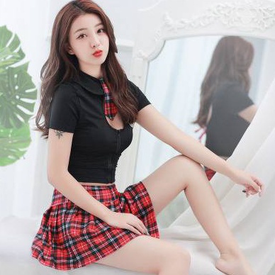 Berkualitas LINGERIE SERAGAM COSPLAY JUMBO BLACK STUDENT PELAJAR ARF