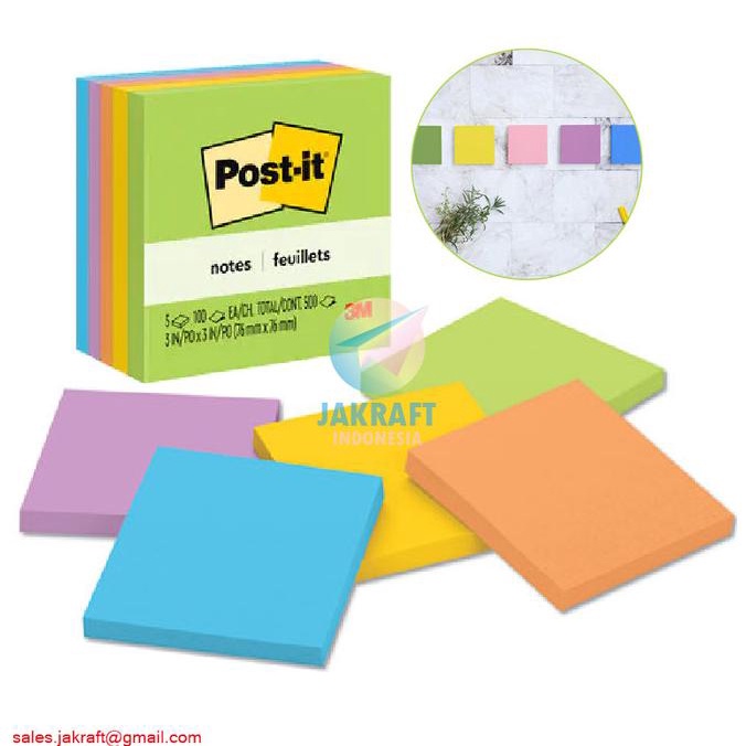 

Kertas Memo Tempel 3M POST-IT 654-5AU isi 500 Sticky Note (76 x 76 mm)