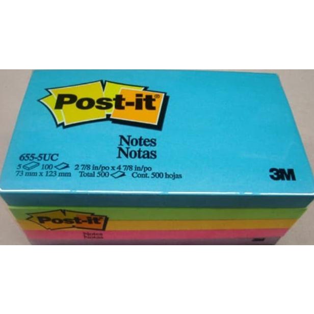 

sticky Notes - Post-it - 655-5UC, 3 in x 5 in (76 mm x 127 mm)