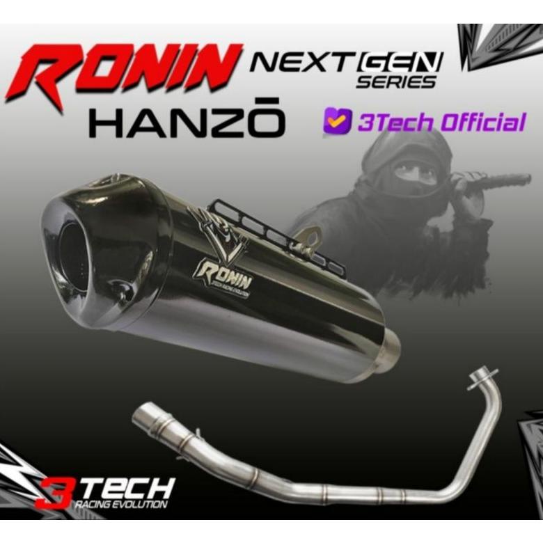 Fullset Ronin Hanzo Knalpot Racing 3Tech 3 Suara Nextgen Fullsystem Original Garansi Resmi