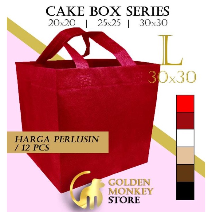 

Tas Spunbond Box Cake L 30cm - Tas Kain Kotak Kue Goodie Bag