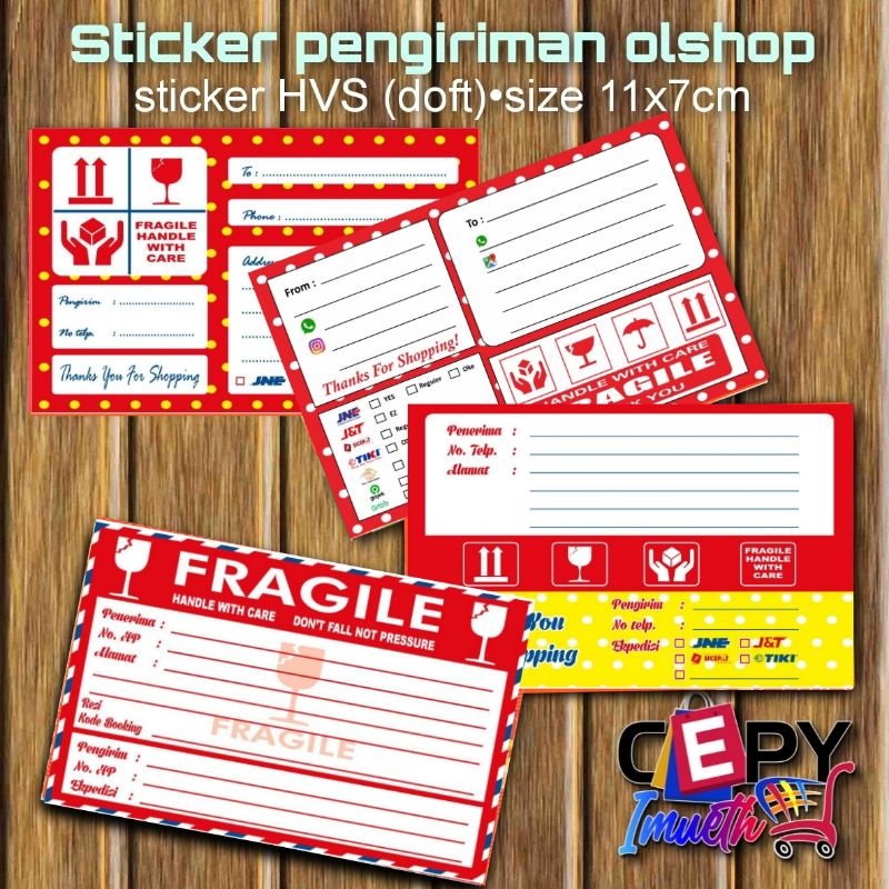 

(50 PCS)STIKER PENGIRIMAN/STIKER LABEL PENGIRIMAN OLSHOP/STIKER PENGIRIMAN OLSHOP MURAH-FRAGILE