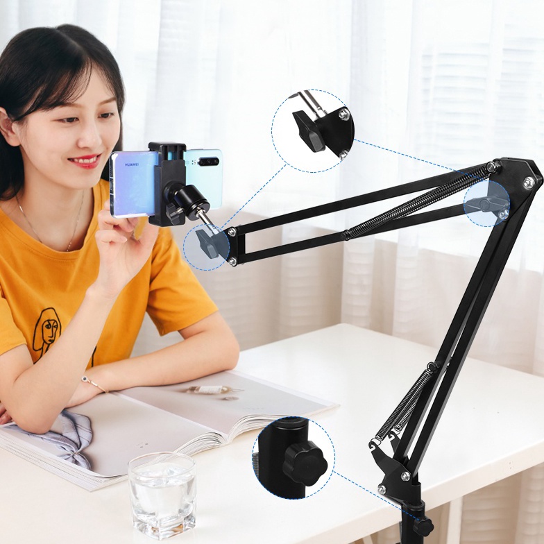 Flas Sale 【READY】INBEX Overhead Tripod Phone Bracket Holder Ring Light Tripod Tripod Kamera Phone Ho