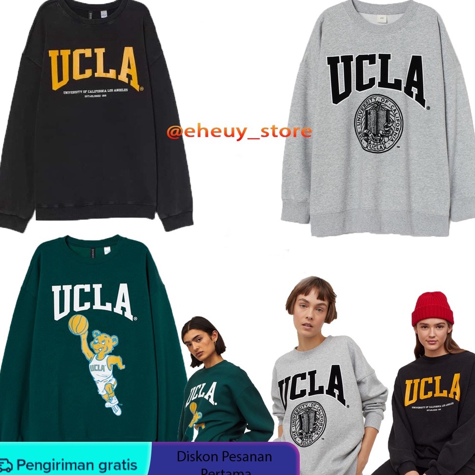 VIRAL Crewneck H*M Ucla Original Crewneck UCLA HnM Sweater ucla hitam hijau abu abu crewneck ucla hn