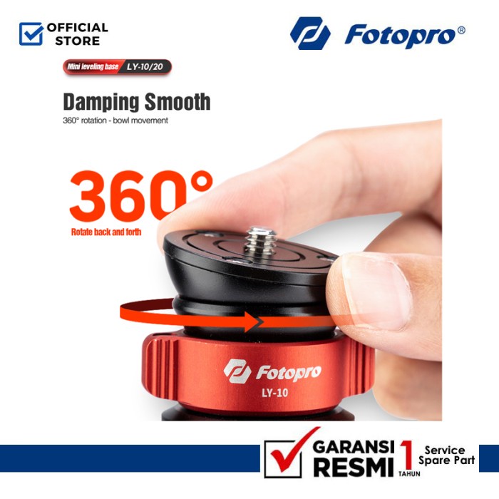 FLASH SALE FOTOPRO LY-20 / LY-10 MINI QUICK LEVELING BASE TRIPOD HEAD TERBARU