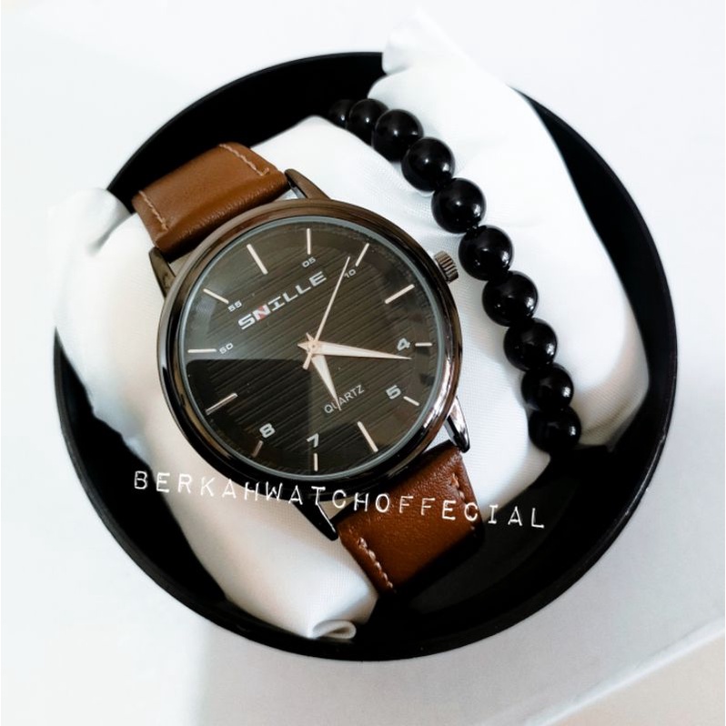 ORIGINAL JAM TANGAN SNILLE PRIA WATER RESISTANT TERLARISSSS TALI KULIT