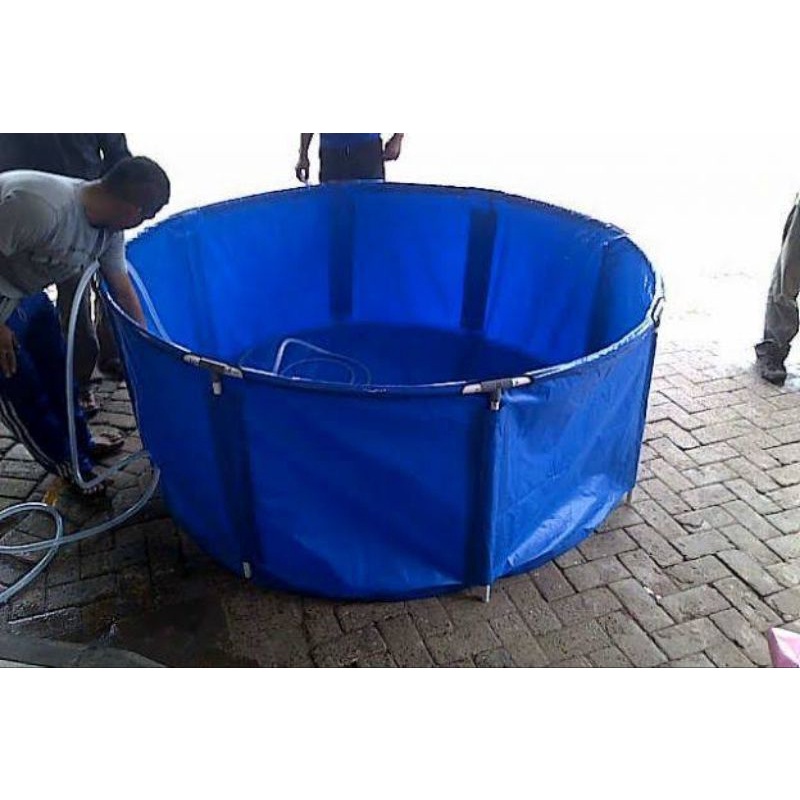 kolam terpal bulat D2m T1m+berselot buat paralon bhn PVC ORCHID