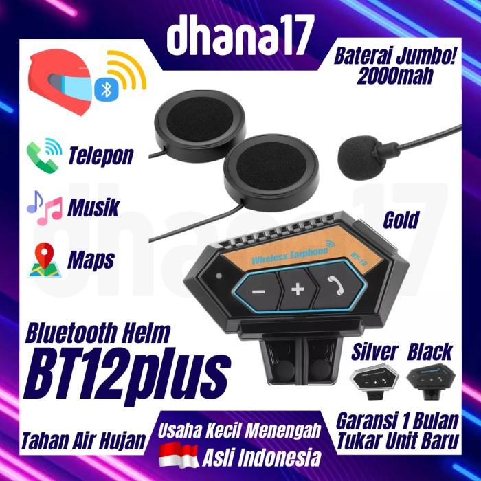 Terlaris Bt12Plus Bluetooth Helm | Bt12 Plus | Bt12+ | Bukan Intercom