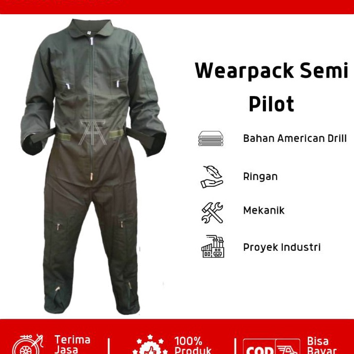 Import Terlaris WearpackTerusan Safety/wearpack Semi Pilot/Baju Kerja Proyek/Katelpak Pria/Jumpsuit/