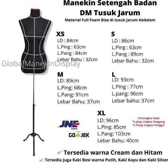 New Sale Patung Jahit/Manekin Jahit/Manekin Setengah Badan Wanita Full Foam Ukm Discount